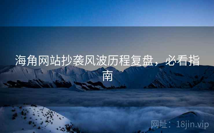 海角网站抄袭风波历程复盘，必看指南