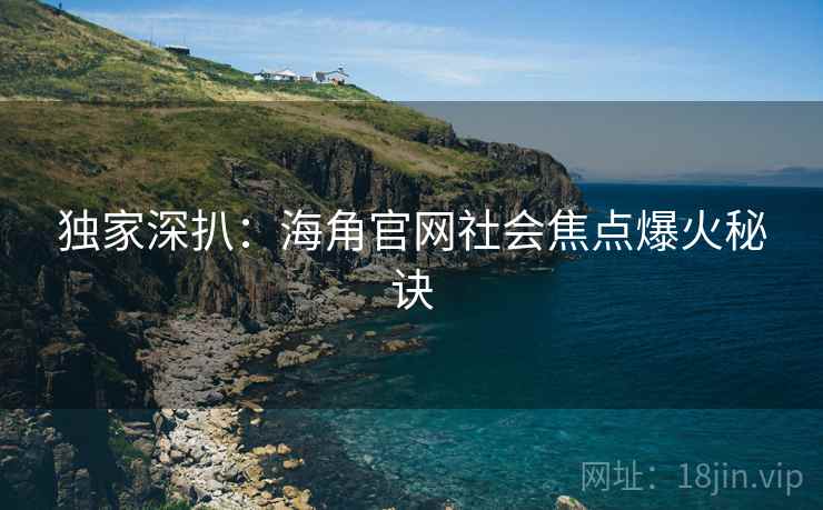 独家深扒：海角官网社会焦点爆火秘诀